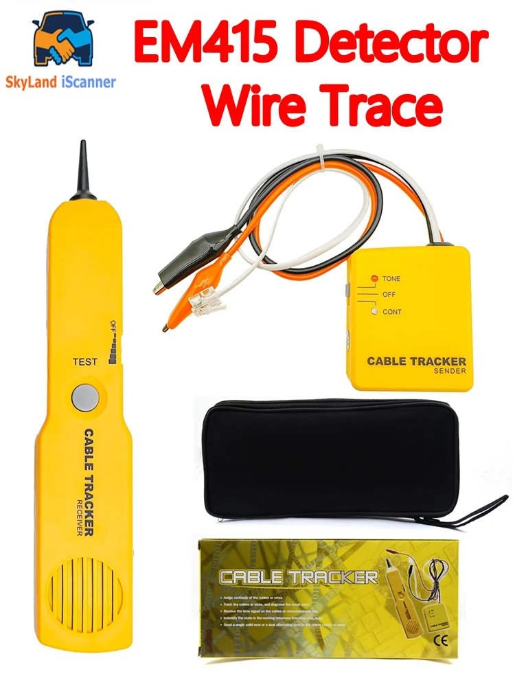 

EM415PRO Автомобильный короткий кабельный трекер и кабельный искатель тона, зонд генератора, зажимы типа «крокодил», найти автомобильный короткий провод