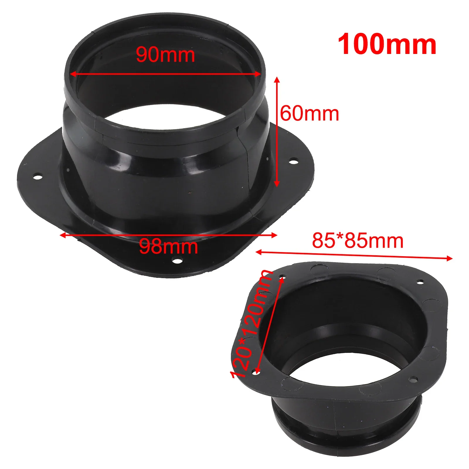 Plastic Square To Round Flange Joint For Ventilation Ducts With Smooth To Optimize Airflow And Secure Connections