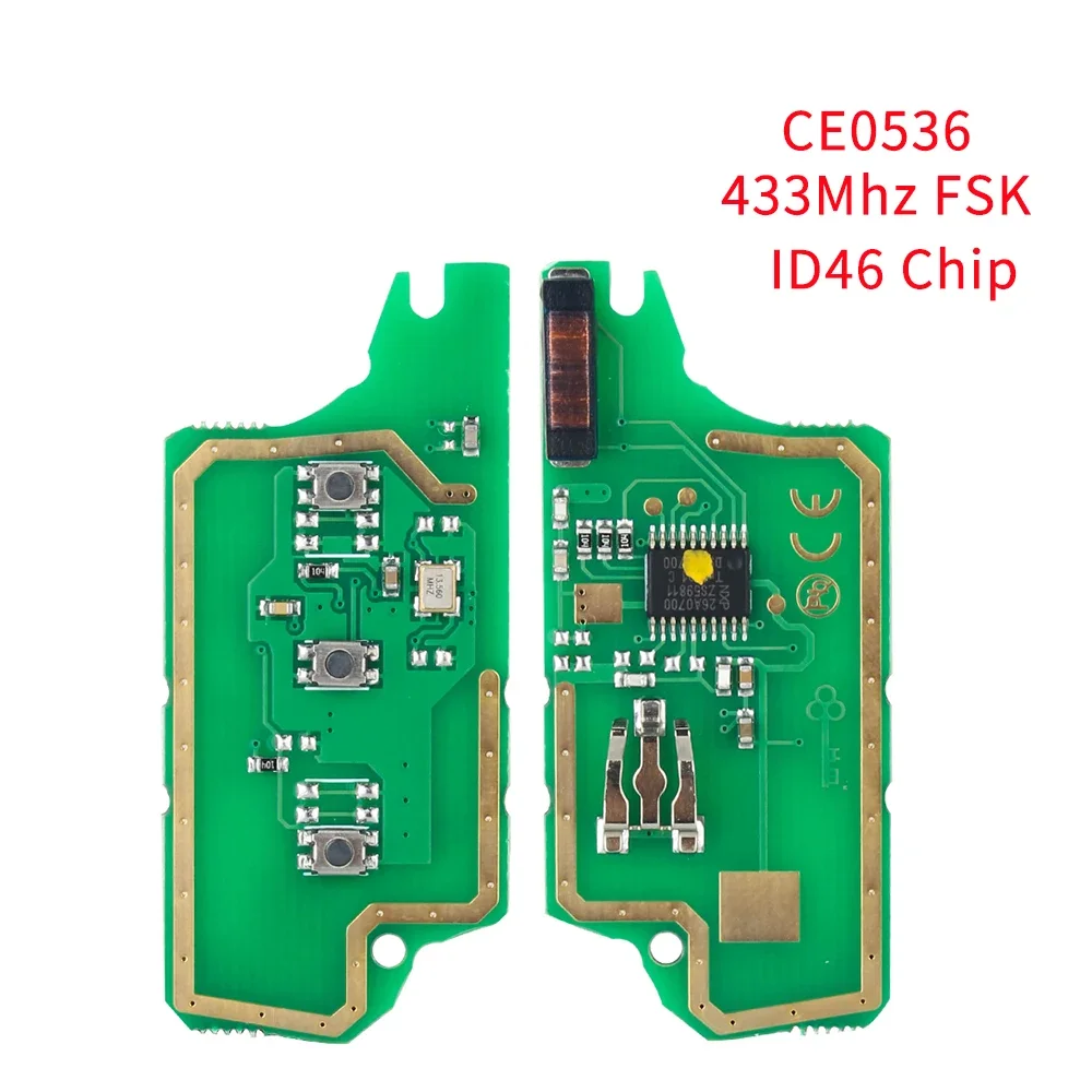 KEYYOU 2/3 Buttons For Peugeot 407 407 307 308 607 For Citroen C2 C3 C4 C5 ASK/FSK Remote Key Circuit Board CE0523 CE0536