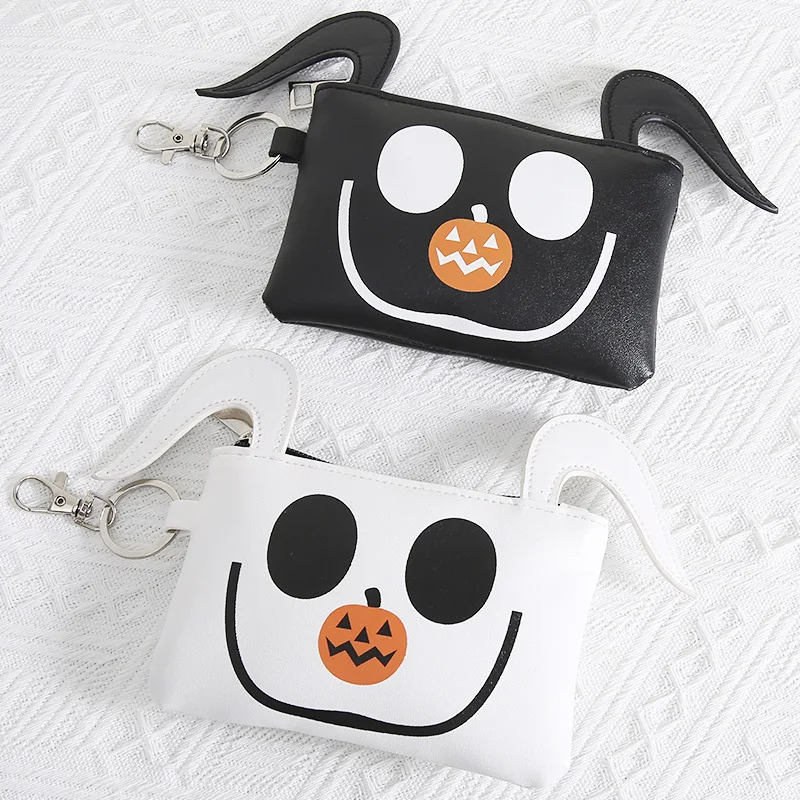 

The Nightmare Before Christmas Wallet Zero Kawaii Cartoon Figures PU Zipper Money Bag Mini Key Case Coin Purse Men Women Gifts