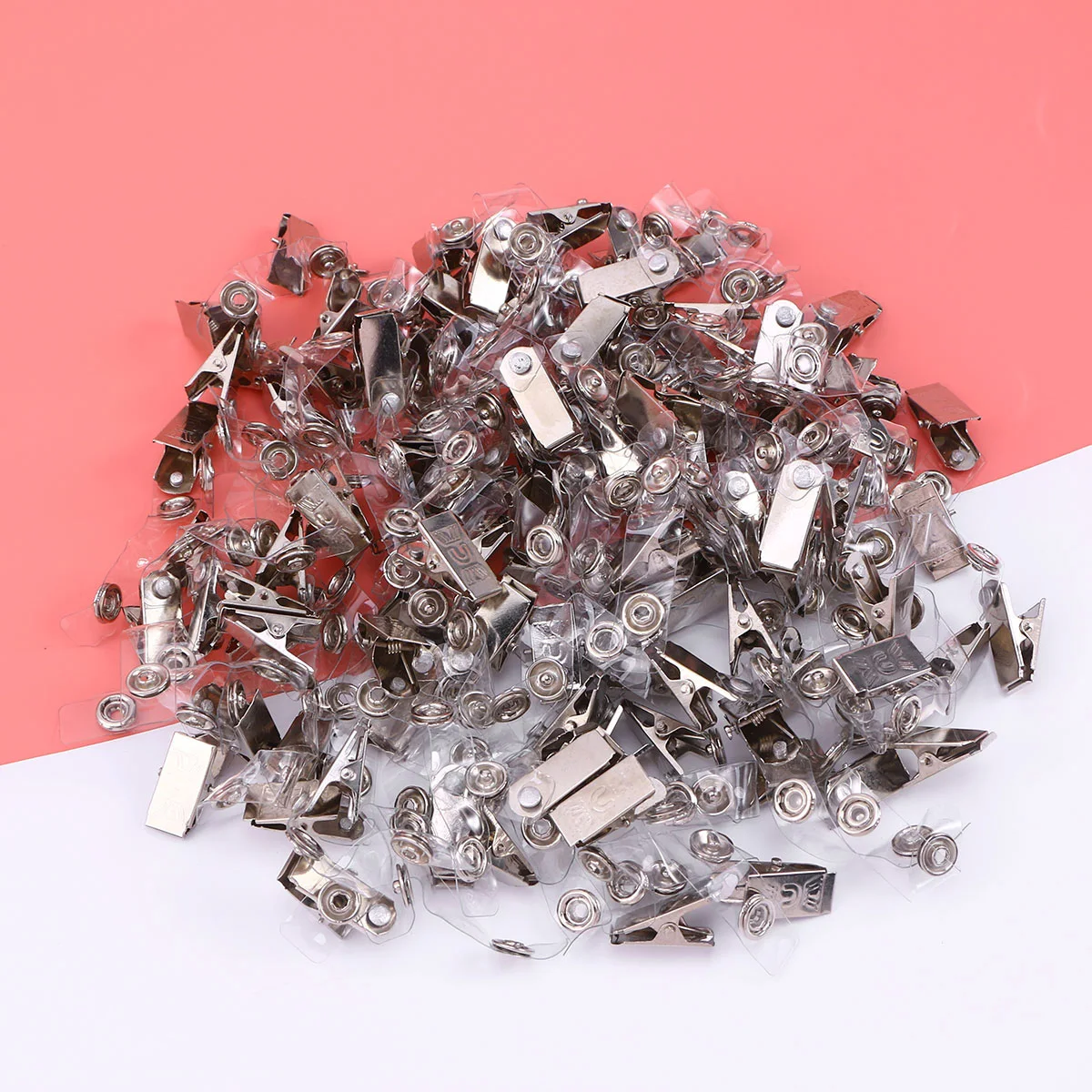 

100pcs Retractable Badge Reel Chest Card Clip with Belt ID Reels Work Permit Student Office Supplies Stainless for Exhibitions