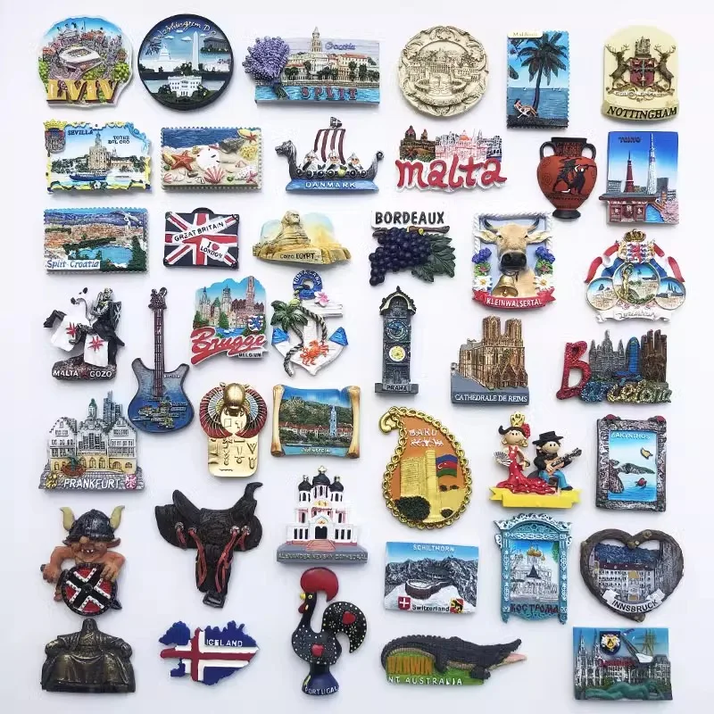 

Fridge magnets from all over the world European style creative foreign travel souvenirs magnetic decorative magnets