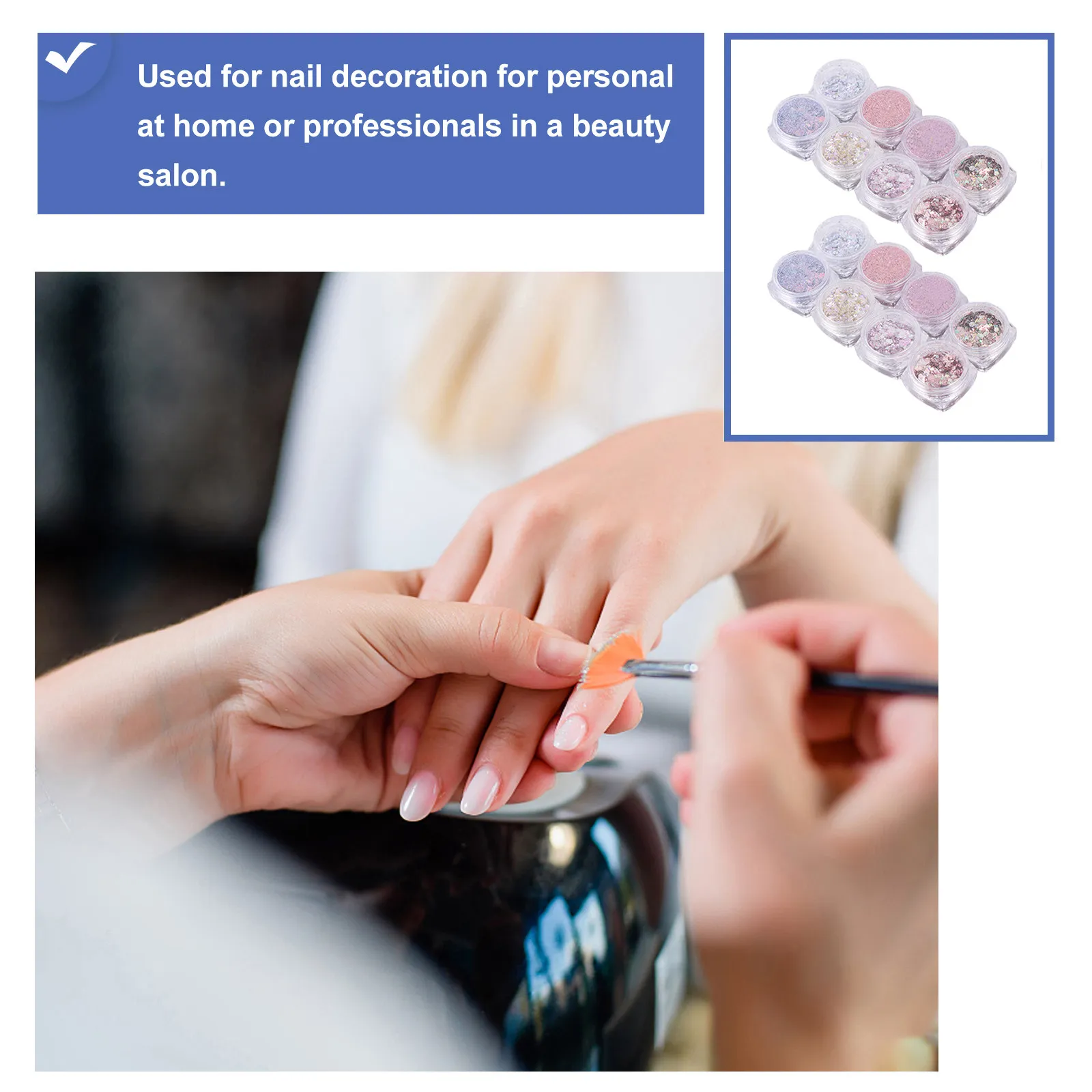 16Pcs Professional Nail Glitter Sequins Holographic Confetti Flakes Multicolor Iridescent for Bridal Party Festival Makeup