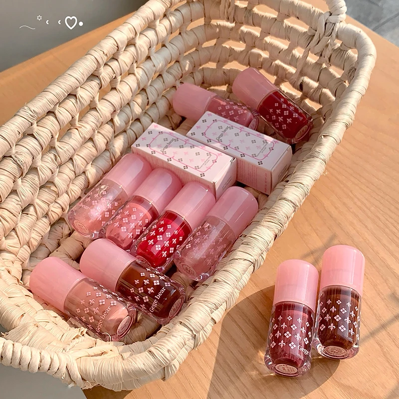 Gege bear Cosmetici di bellezza Lucidalabbra Labbra labiali Idratante Gelatina Rossetto Olio luminoso Balsamo idratante Pennello per labbra grande