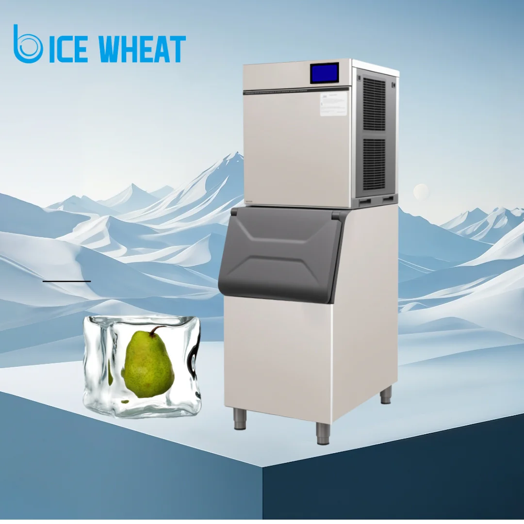 ضمان تجاري لمدة سنة واحدة 250 كجم/24 ساعة صانعة ثلج مبرد بالهواء مكعب ثلج للمطاعم