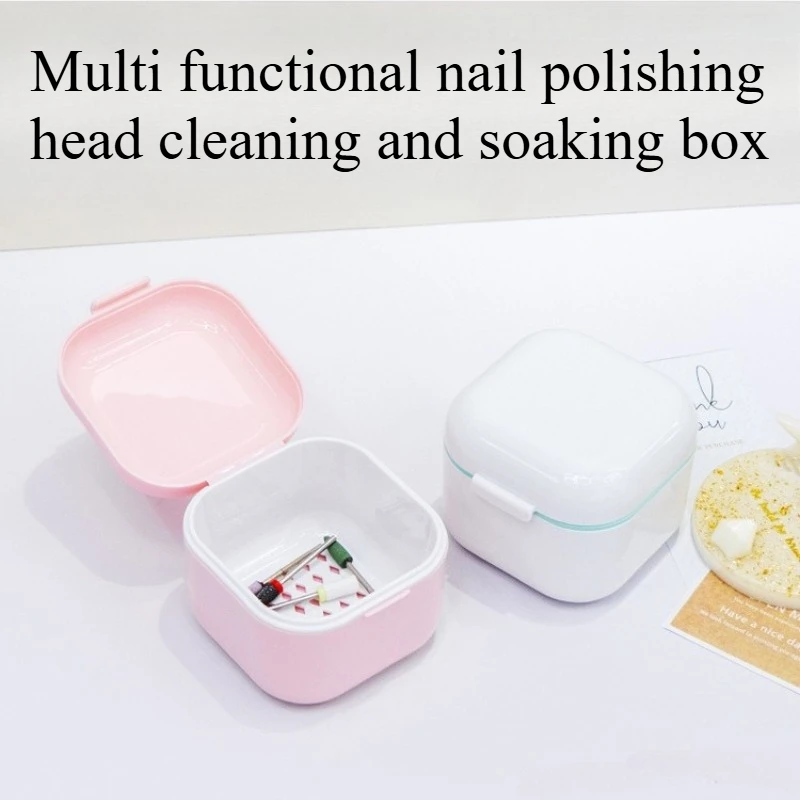 1pc,Nail Drill Bits Tool Storage Box - Soaking and Cleaning Box,Hollow Double-layer Design,Beauty Professionals and Enthusiasts