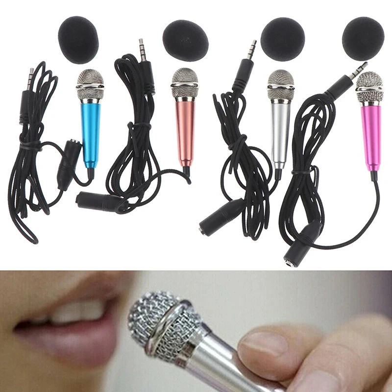 Mini Microphone Portable 3.5mm Handheld Microphone Stereo Studio Mikrof KTV Karaoke For Smart Phone Laptops PC Desktop Microfon