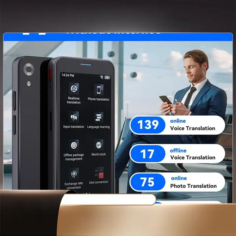 

Portable Language Translator Device,Ai Instant Two-Way 139 Foreign Translator For Business Travel Support Voice, Photo-N35R