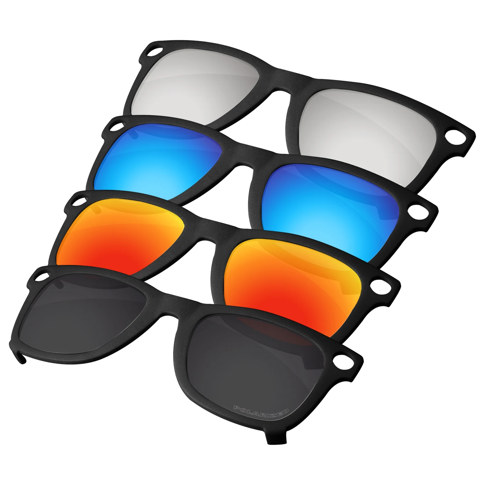 Óculos de Sol Polarizados ELuxonsight Clip-on Pretos para Óculos Ray-Ban Meta Wayfarer RW4006 50mm