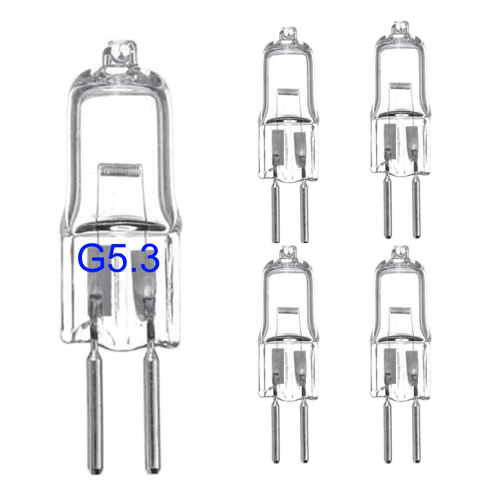 5-Piece 12V 24V 36V 220V G5.3 Halogen Bulb 35W 50W Halogen Light Bulb JC Bi-Pin Base Machine Tool Light Grille Ligh Downlight