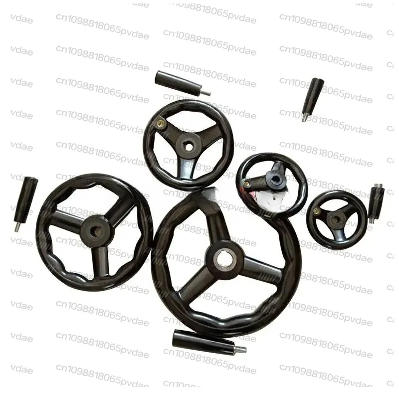 Black Milling Machine Lathe CNC Spoked Hand Wheel Wavy Round Bakelite Three Handwheel 100/125/160/200/250mm