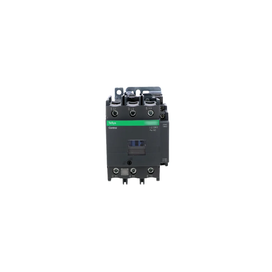 LC1D80M7 Contactor, TeSys Deca, 3P, 3NO, 80A, 220V AC, screw clamp terminals