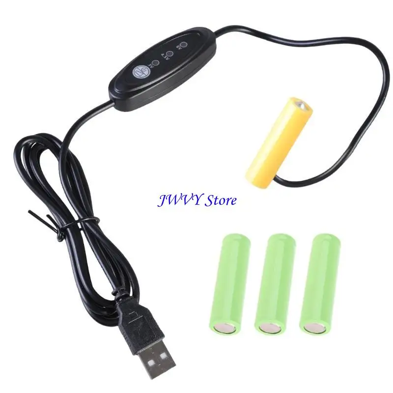 573A USB AA Battery Replacement Cable 5V to 3V 4.5V 6V 5W Converter for Home and Office Devices
