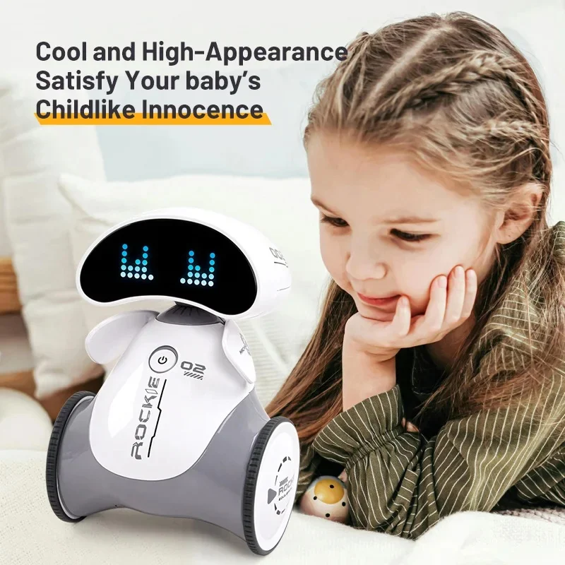 Children Intelligent Programmable Robot, Induction Sensing Parent-child Interaction Toy, Electric Dancing Robot with Colorful Li