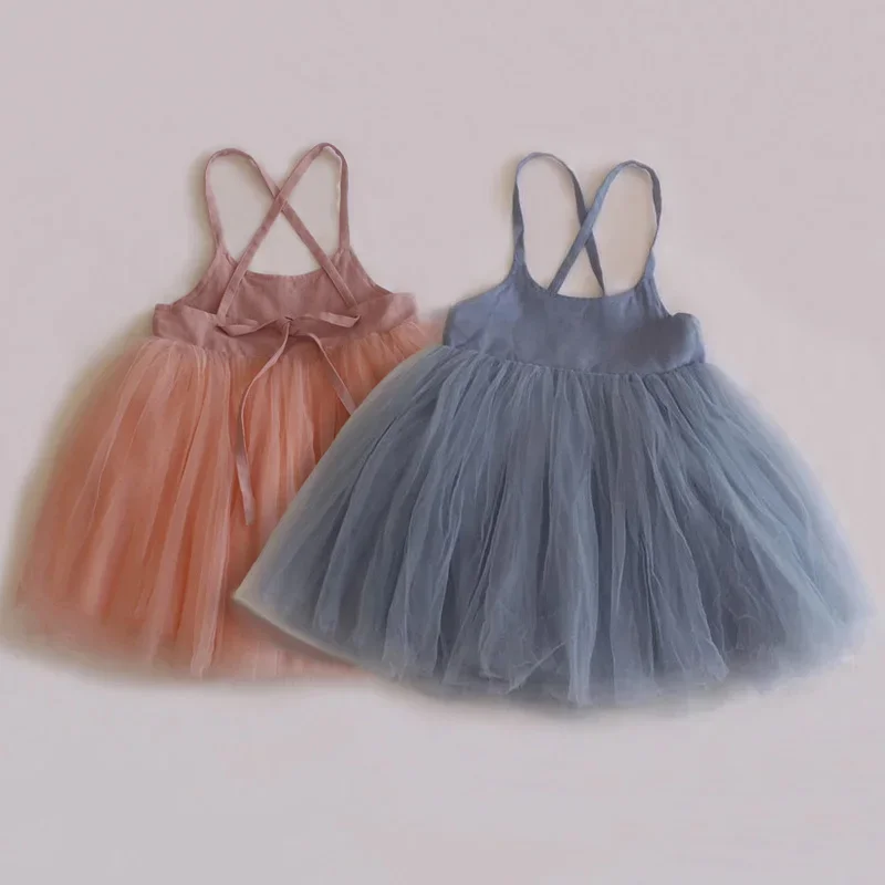 Summer Girl Dress Princess Baby Mesh Tutu Dresses Kids Birthday Party Costume