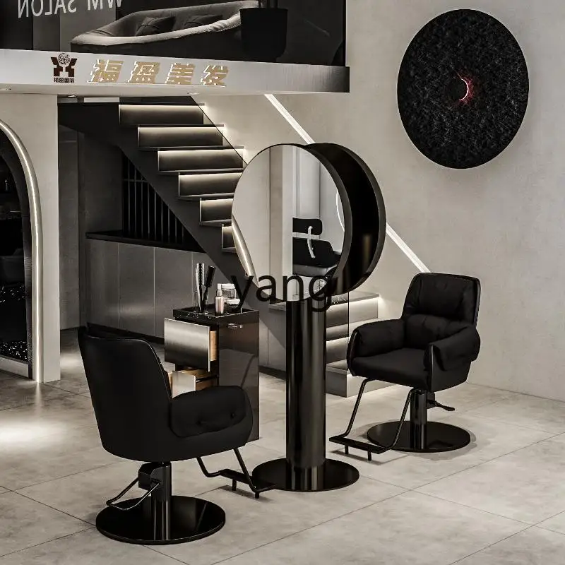 Yjq barber shop mirror table hair salon special perm and dyeing area hair double-sided floor mirror high-end