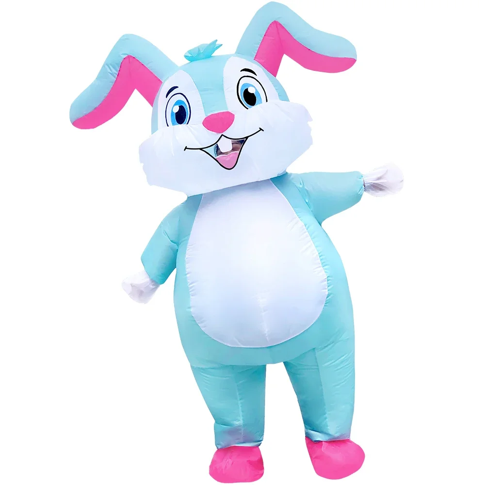 Cartoon Animal Inflatable Rabbit Costume Mascot Rabbit Suitable for Halloween Easter Carnival Party Adult Cosplay Set Props
