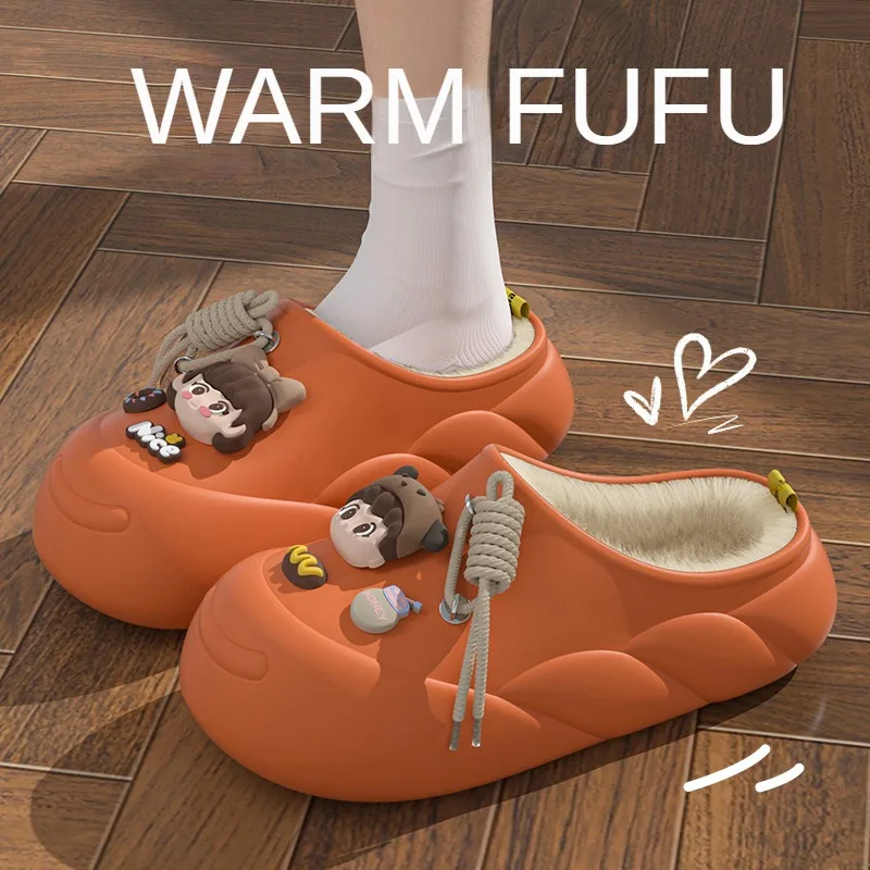 Cute Girl Eva Warm Winter Women Slippers 2024 Home Cotton Shoes Sweet Women's Slippers For Home