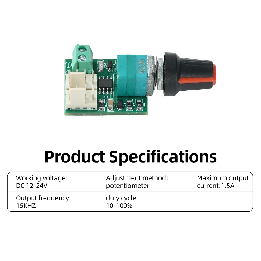 Einstellbarer Zweikanal-PWM-Lüftergeschwindigkeitsregler 4-Draht 12-24V 1,5A mit LED-Anzeige und Verpolungsschutz für Computer – Detail 11