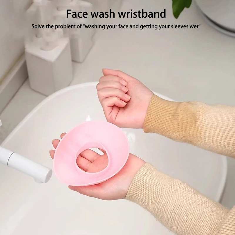 1 Pair Washing Face Spa Wrist Watch Band Small Mushroom Silicone Solid Color Waterproof For Handmade Makeup Wristband