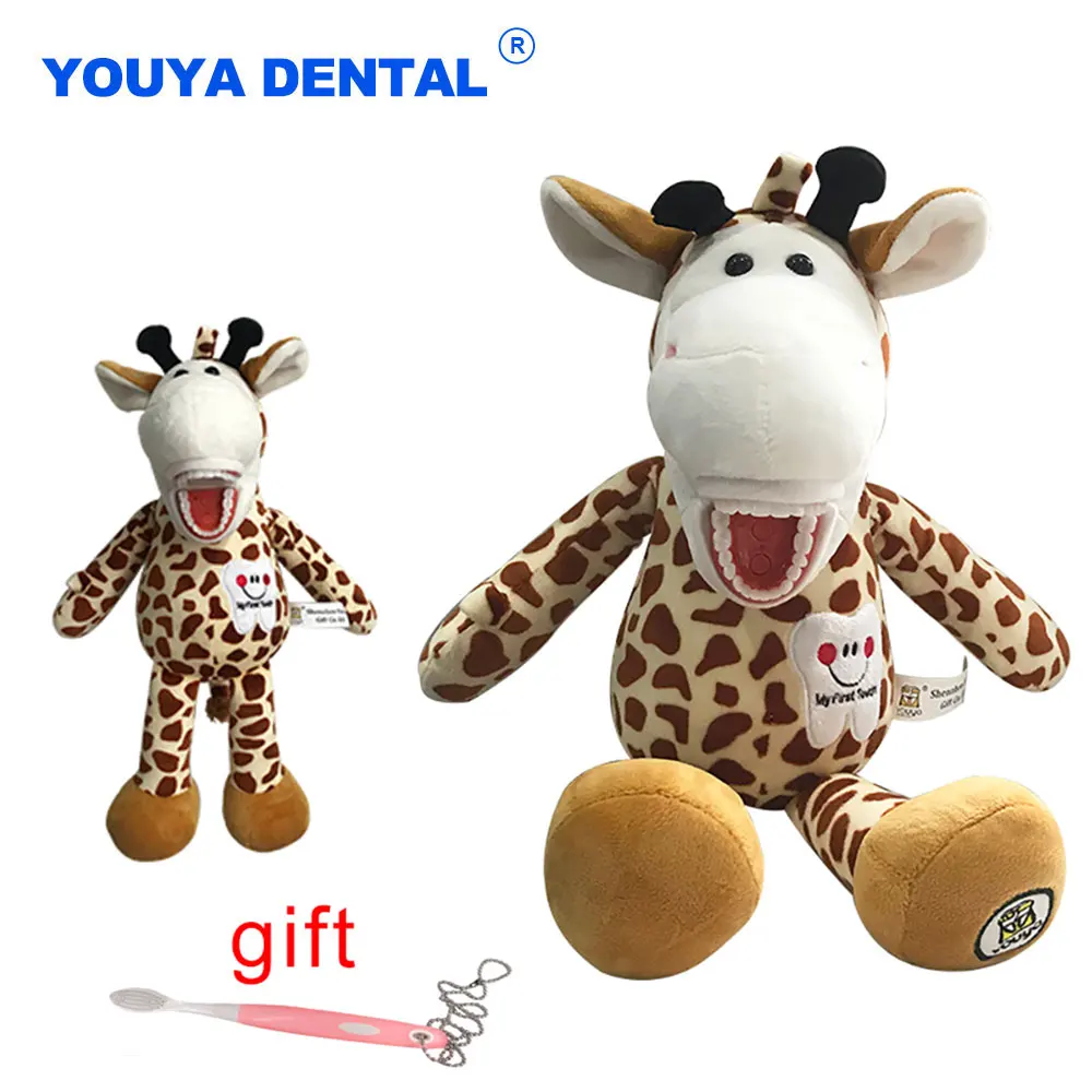 Dental Cute Giraffe Teaching Dolls Learning Brushing Model For Kids with Toothbrush Stuffed Toys Clinic Gift Dentistry Accessori