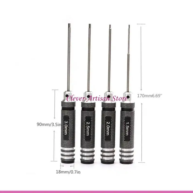 E06B 4PCS/SET ALLEN OUTDRIVERS H1.5 мм/2,0 мм/2,5 мм/3,0 мм отвертка шестнадцатеричной отвертки для модельных самолетов DIY