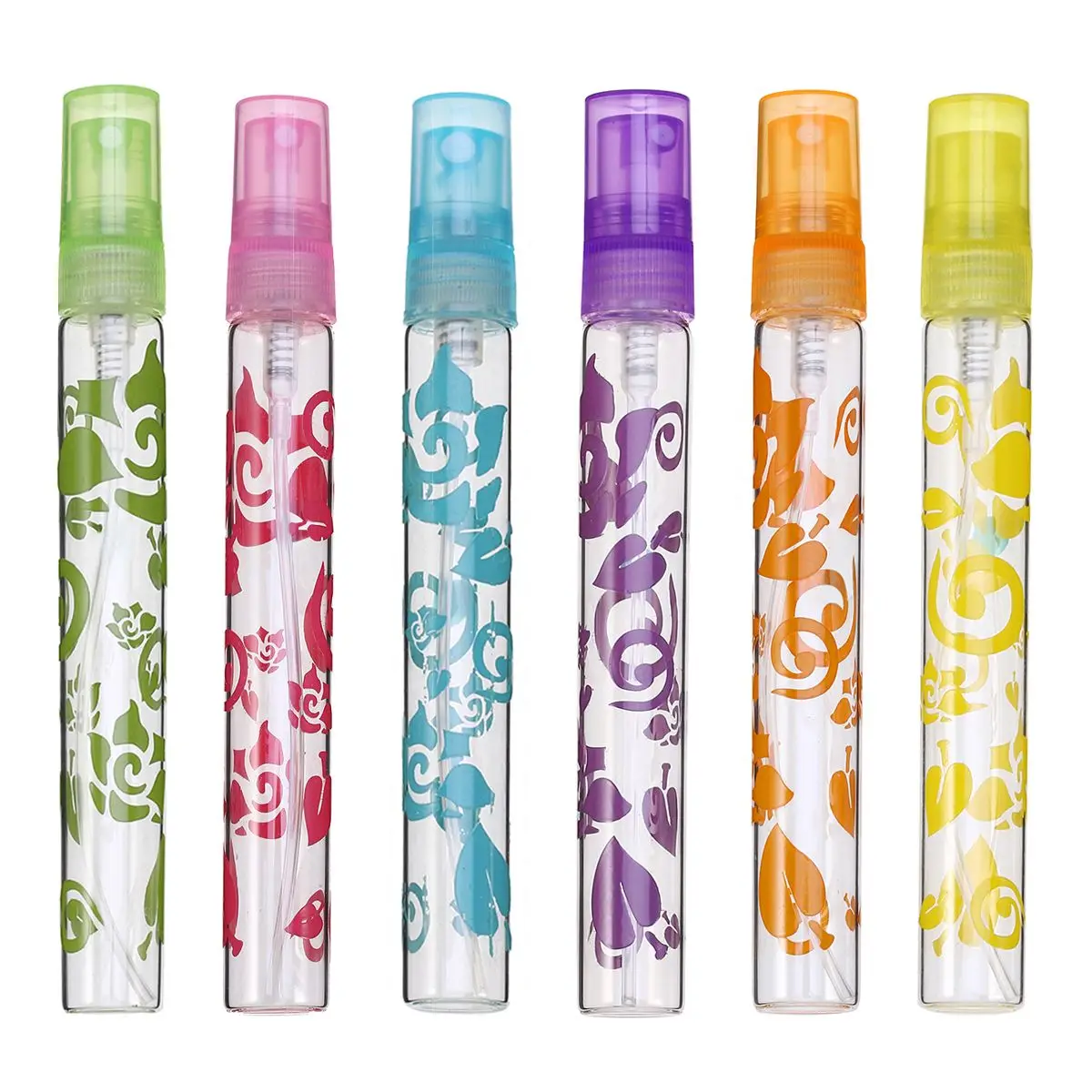 

6pcs Perfume Bottle Travel Spray Empty Glass Containers for Refilling Cologne Small Size Lightweight Sturdy Body Portable