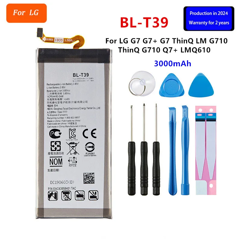 

Original BL-T39 3000mAh Battery For LG G7 G7+ G7ThinQ LM G710 ThinQ G710 Q7+ LMQ610 BL T39 Mobile phone Batteries+Tools