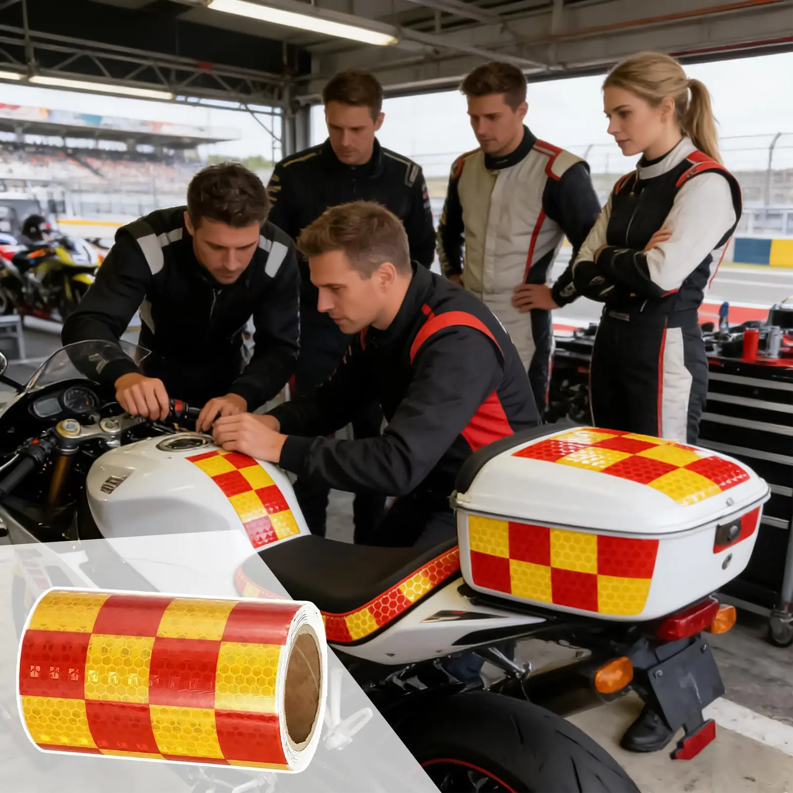 

Светоотражающие предупреждающие наклейки для безопасности автомобиля, красно-желтая самоклеящаяся предупреждающая лента для автомобилей, автофургонов, грузовиков