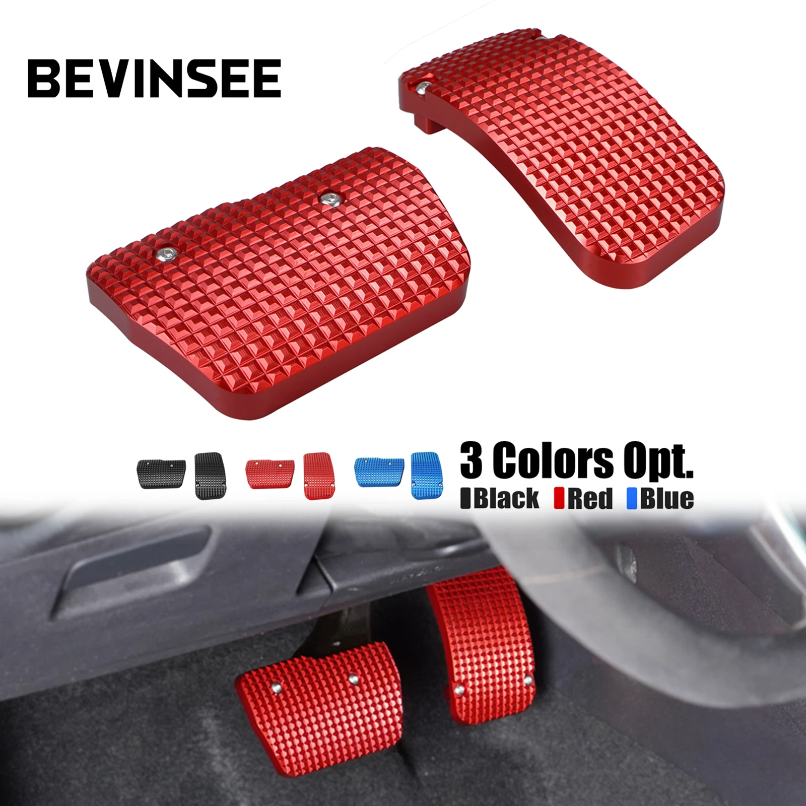 BEVINSEE Car Pedal Cover Brake & Gas Pedals for VW Golf 7 for Golf MK7, for Audi A3 8V, for SEAT Leon 5F, for Skoda Octavia 5E