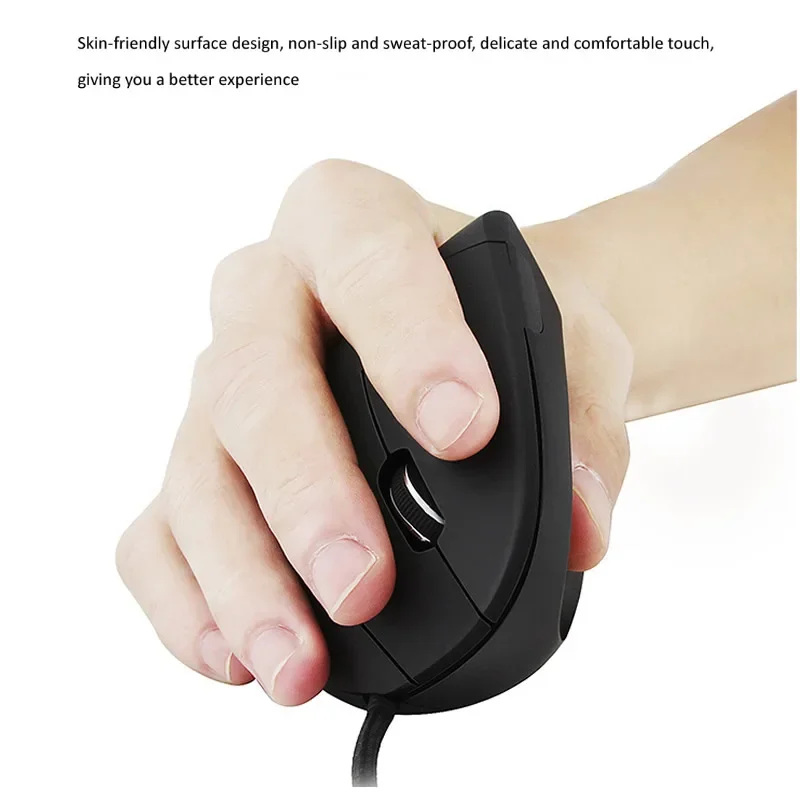 800 1200 1600 3200DPI USB Optical Wrist Healthy Mause for PC Computer Wired Right Hand Vertical RGB Mouse Ergonomic Gaming Mouse