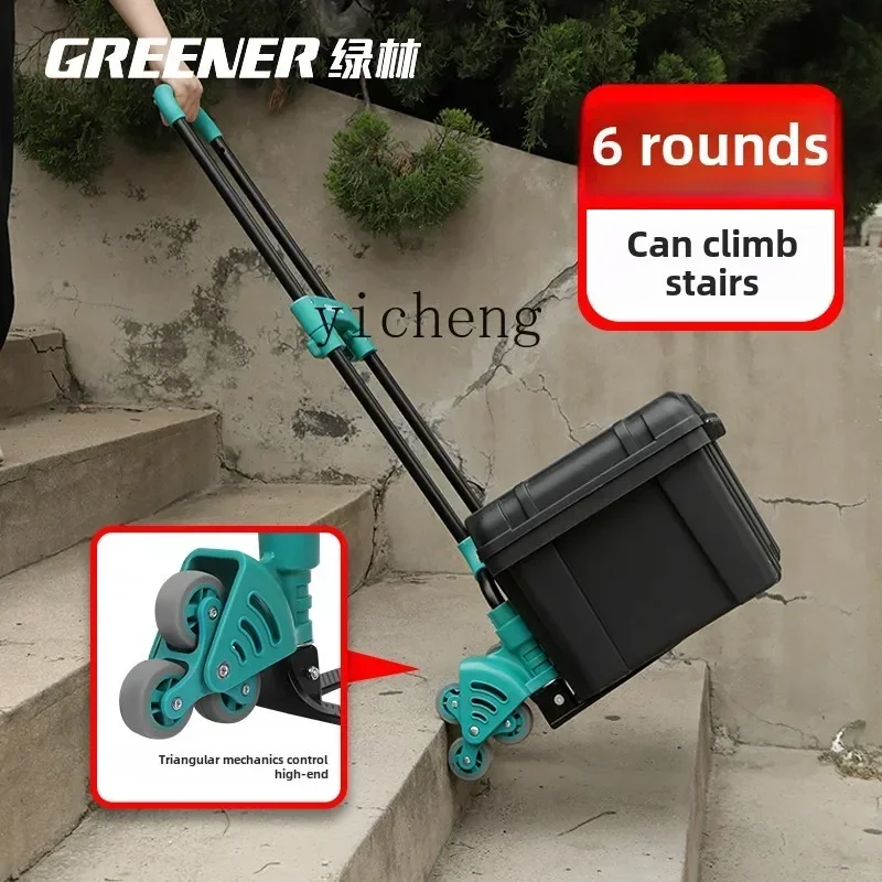 

trolley to pull goods, hand push folding handling trailer, household light shopping traction trolley