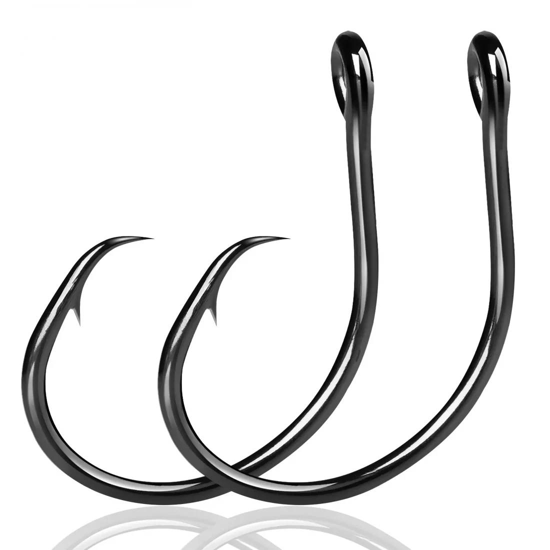 인라인 서클 후크 바닷물 낚시 메기 후크, 넓은 갭 비 오프셋, 배스 연어 스트라이프 낚시 서클 후크, 25 ~ 100 개