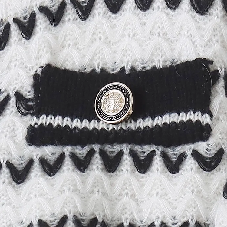 Faionable Long Sve Knitwear Cardigan Autumn Winter New Sle Small Fraance Wind Button Large Size Wave Simple Outerwear