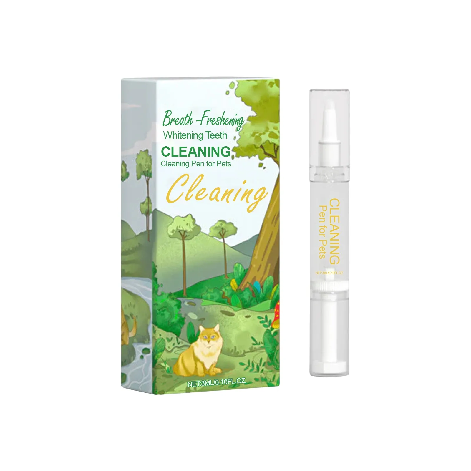 Pen Shaped Design Pet Teeth Whitening Cleaning Pen Oral Odor Reduces Plaque Freshens Breath Pet Care Beauty Teeth Cleaning Tool