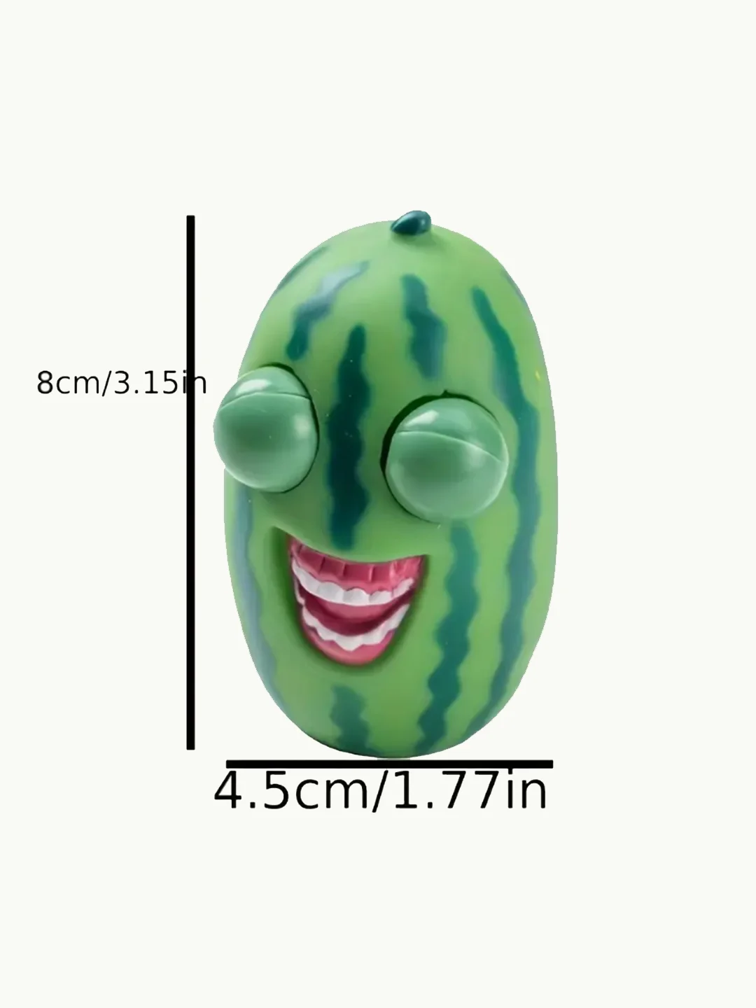 Aereo 2D, Ridere Fuori Forte Divertente Occhio Rimbalzante Anguria Rilassamento Giocattolo Antistress - Gomma Resistente, Verde, Stile Classico, Nove