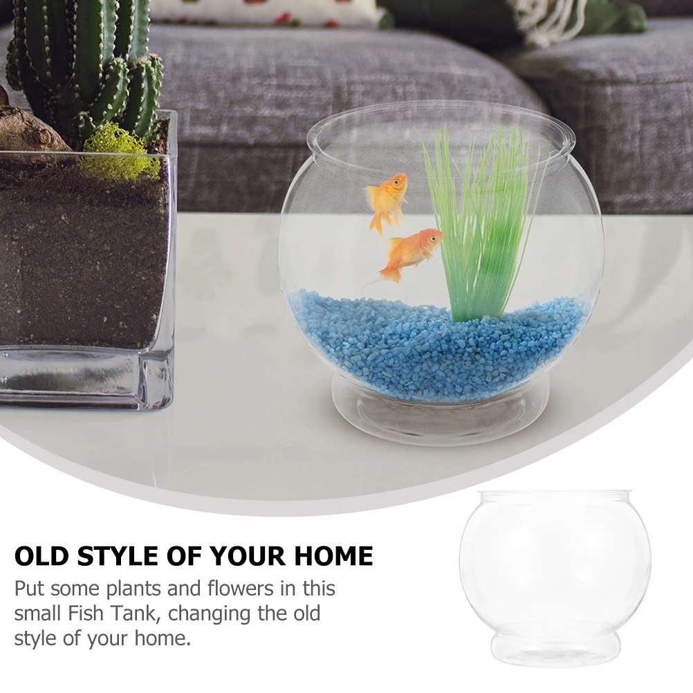 

Transparent Fish Tank Clear Plastic Aquarium Globe Bowl Desktop 110B Small Living Tank Decor Plants Home Office Garden Tools