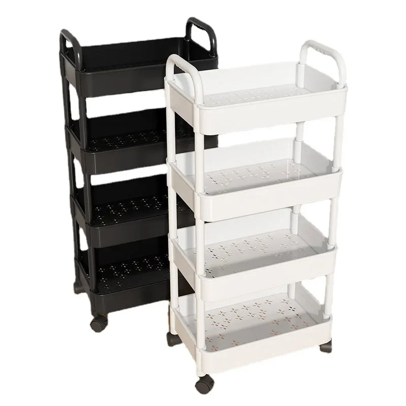 Trolley Storage Rack Bedroom Bathroom Floor Multi-Layer Snack Rack Kitchen Movable Baby Storage Rack