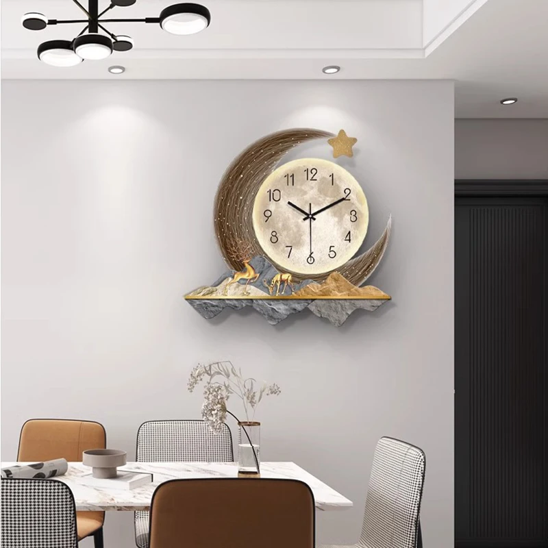 Led Large Wall Clocks Luxury Living Room Art Mural Restaurant Wall Watch Fashion Minimalist Reloj De Pared Room Decorations