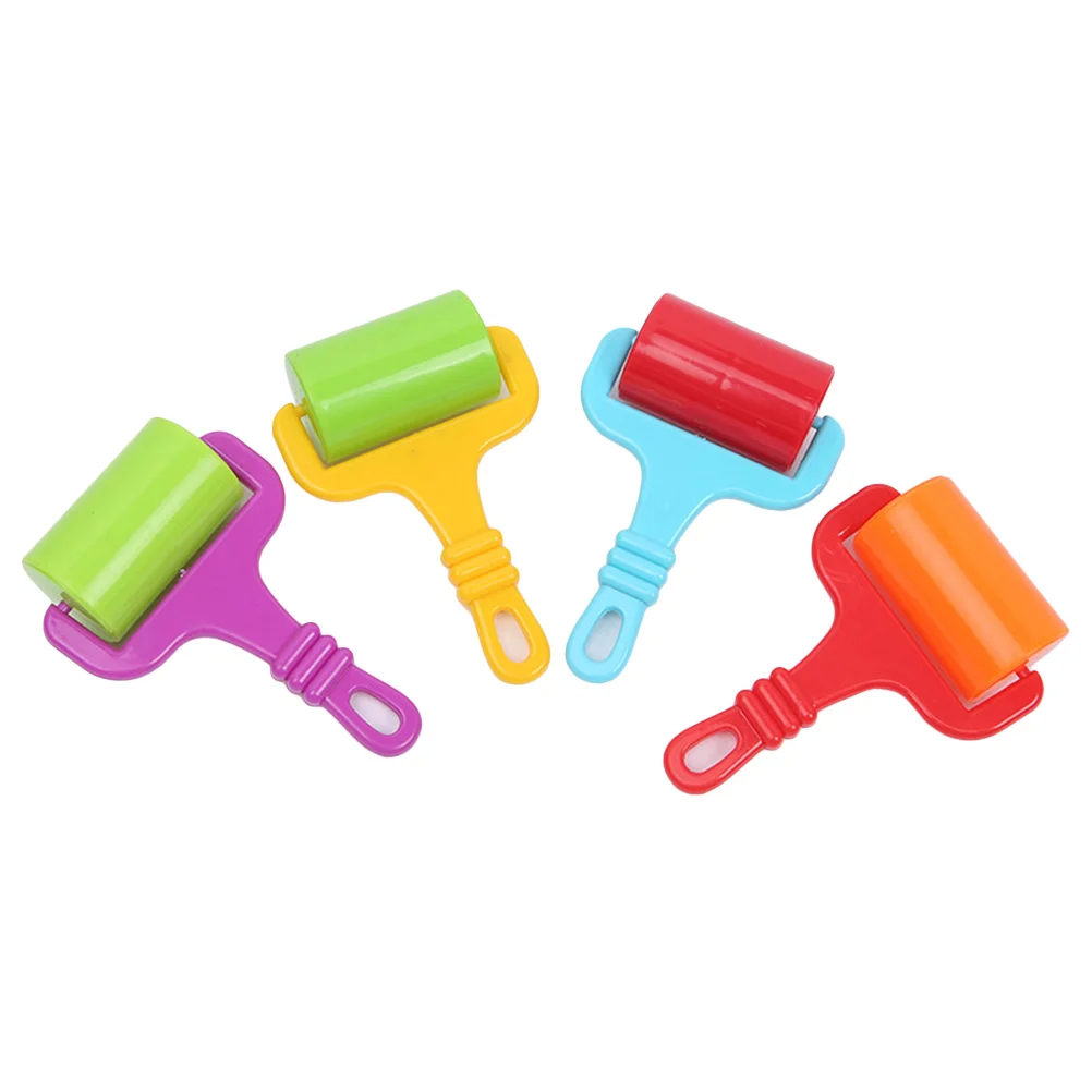 4 stücke Hand Fuß Druck Kit Kunststoff Roller Für Ton Glatte Teig Werkzeug Kinder Keramik Kunst Handwerk Geschenk Ton Nudelholz für Kinder