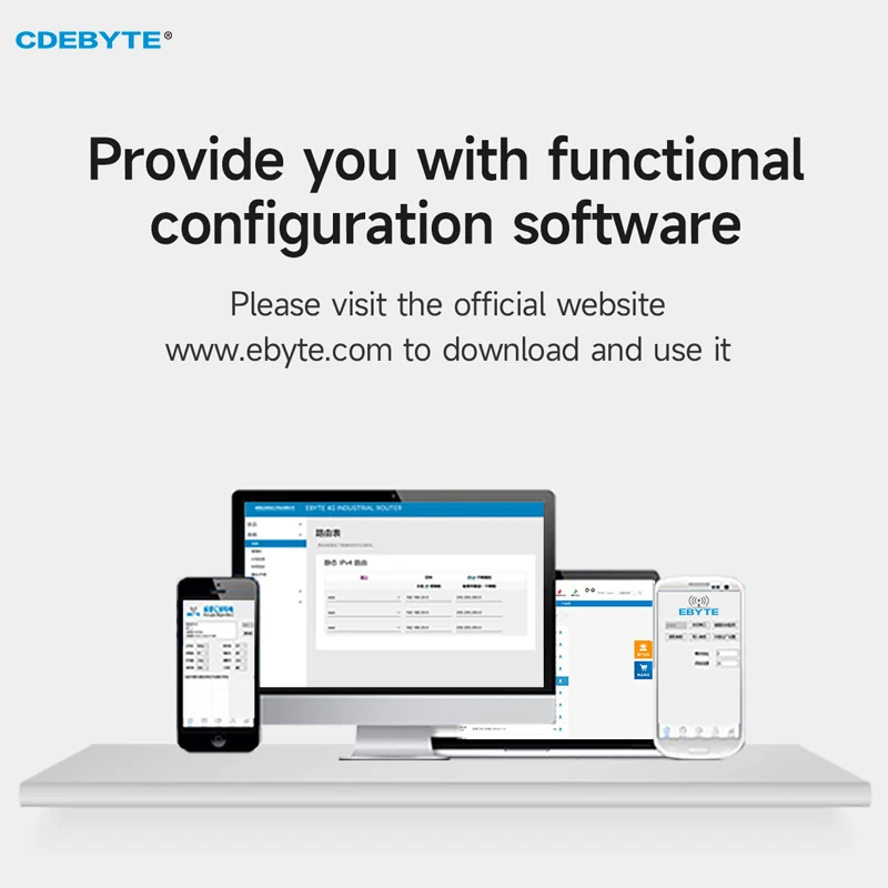 Industrial Grage Wireless Date Transmission Modem 433Mhz 30dBm 8km Long Distance CDEBYTE E90-DTU(433L30)E Ethernet LoRa Gateway