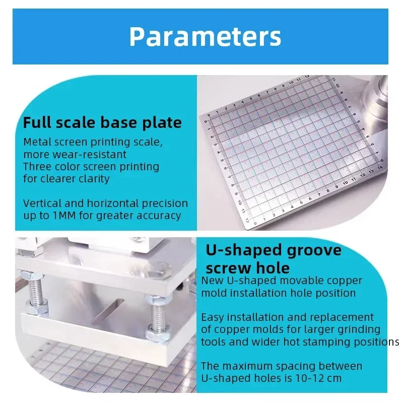 Hot salesMachine Manual Bronzing Embosser PVC Leather Branding Press Machine Burn Iron Logo Stamp Tool Desktop Hot Stamping