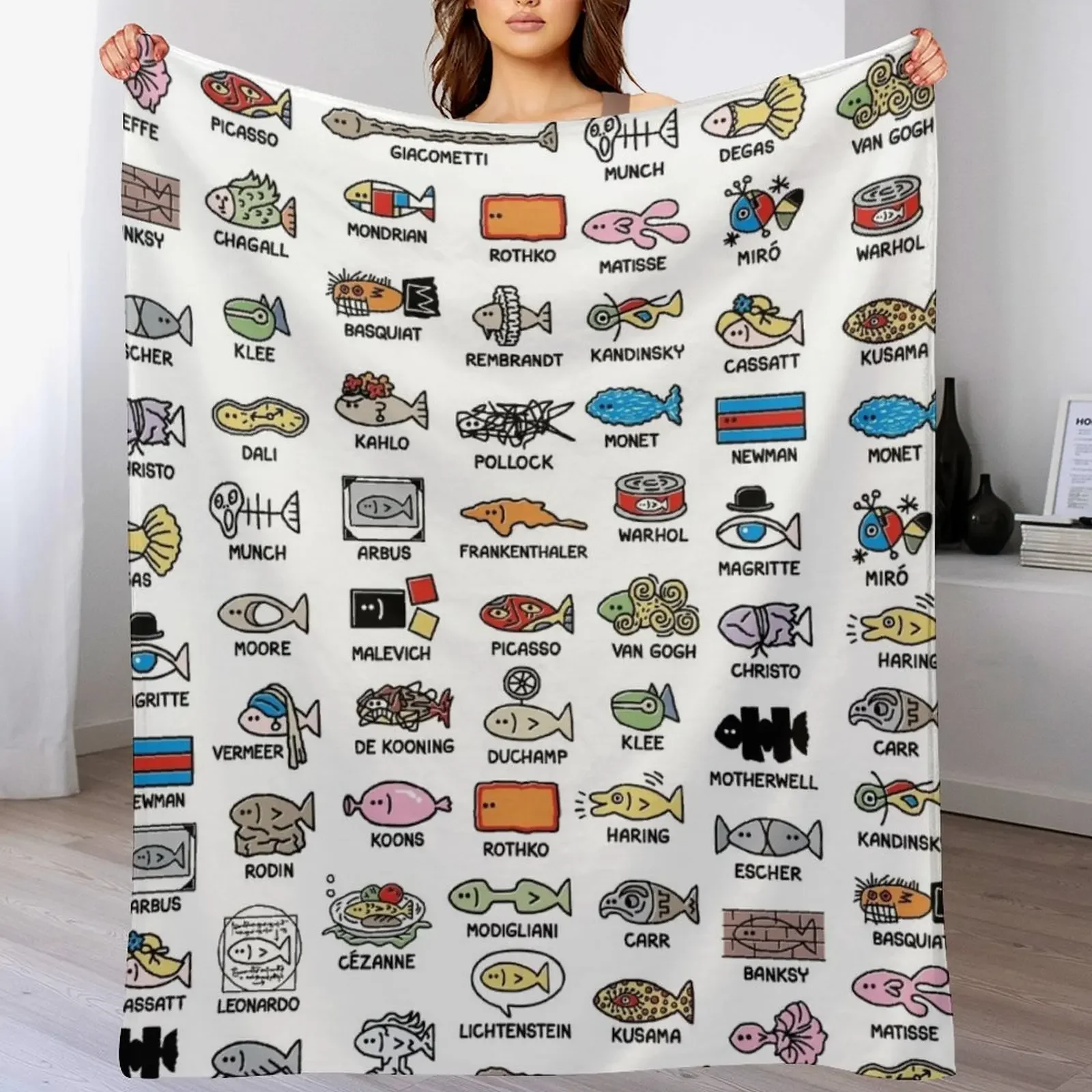 

art school of fish (composite) Throw Blanket Stylish Decor Blanket Gift for Friends Roommate