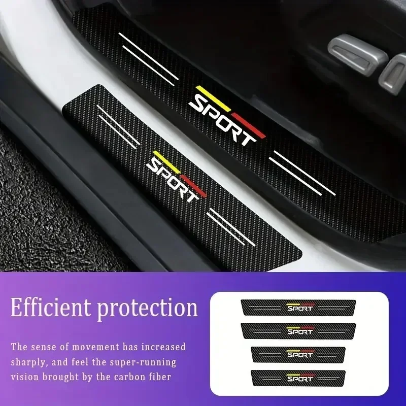 SPORT Car Door Threshold Anti Scratch Stickers for Chevrolet Cruze Captiva Spark Orlando Sail Trax Lacetti Tracker Optra Tahoe