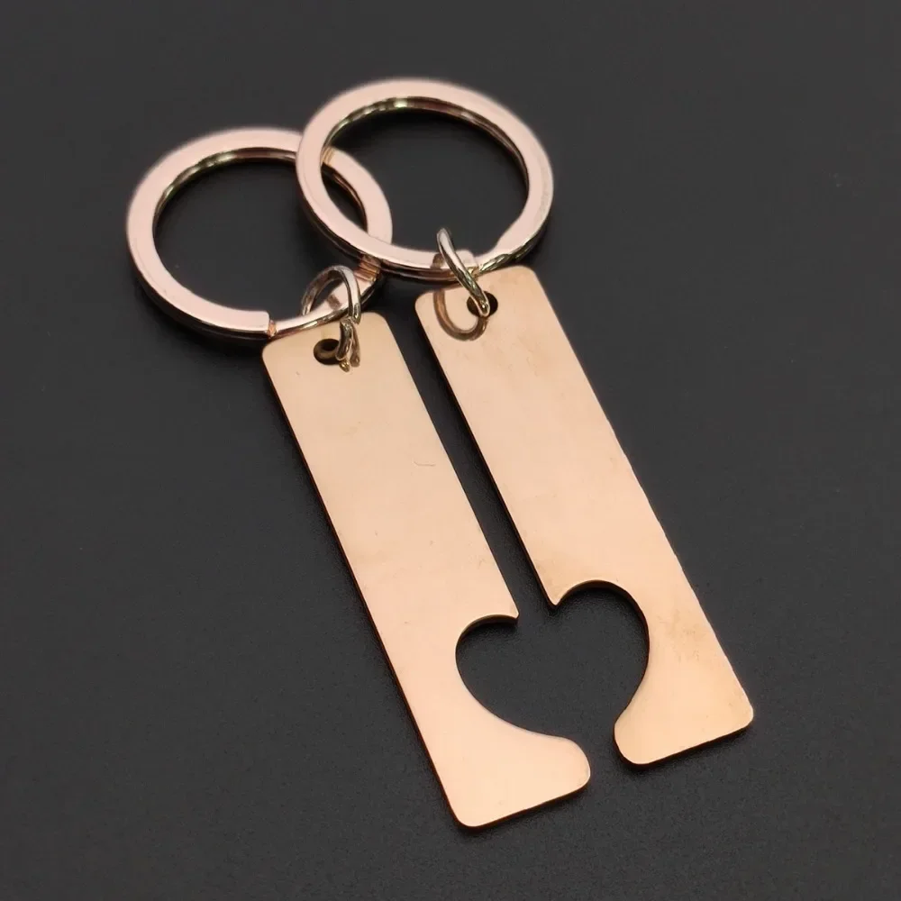 Mirror Polished Pendant Metal Car Keychain Engraved Trendy DIY Mobile Phone Number Anti-Lost Keyring Key Chain Ring Portable