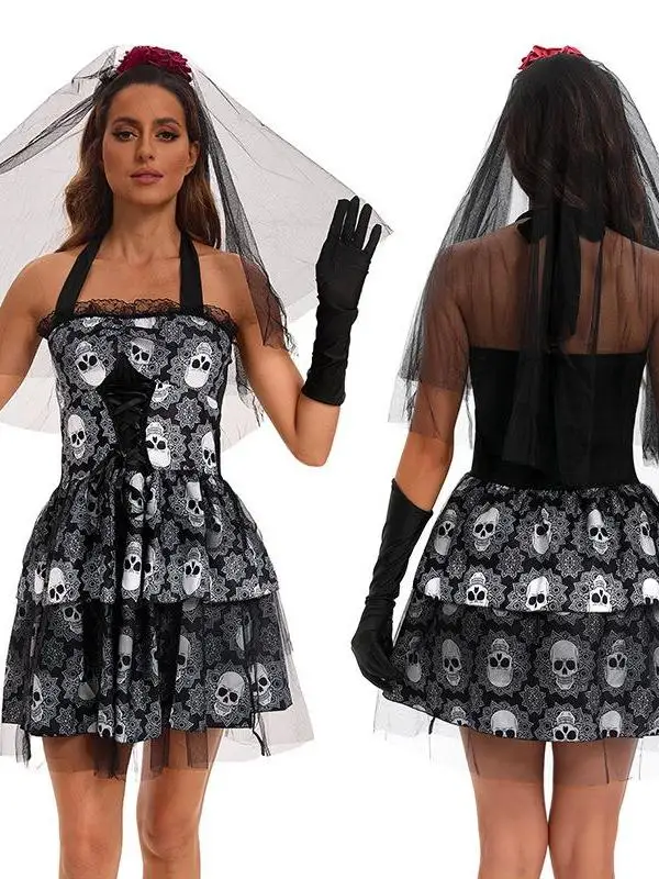 

Костюм на Хэллоуин: платье с подвязками на шее, женская модная этническая одежда для сценических выступлений, новинка Весна 2026