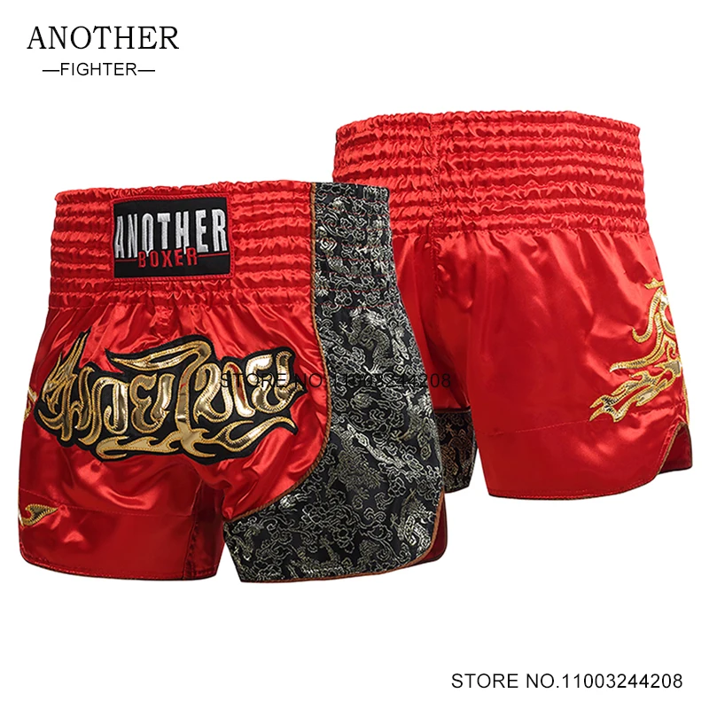 Shorts Muay Thai Retro Boxing Shorts Men Women Child Boys Girls Satin Gym MMA Training Cage Fighting Grappling Kickboxing Pants