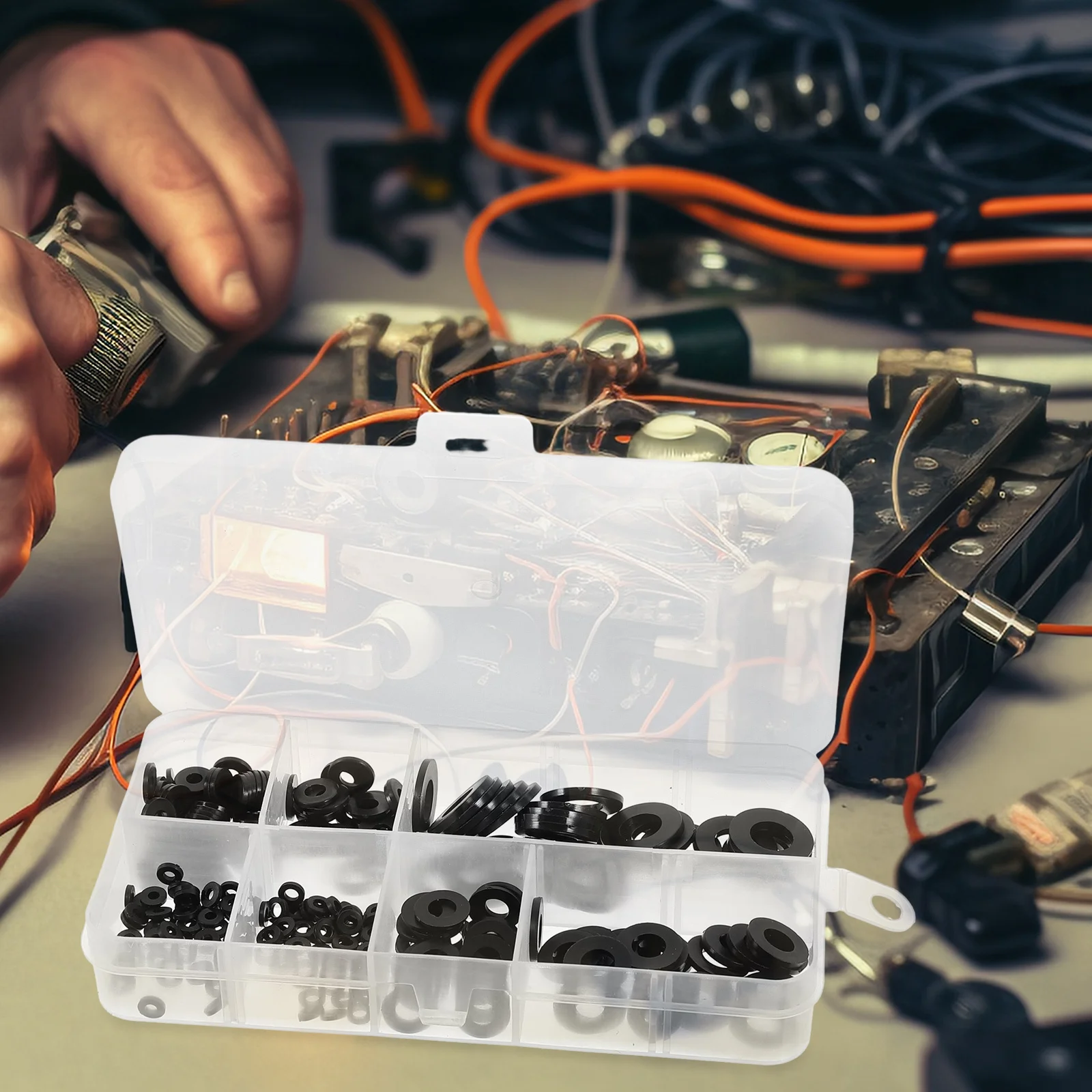 

250pcs High Temperature Insulated Washers M2-M8 Black Flat Nylon Washer For Furniture Electrical Automotive Marine Applications