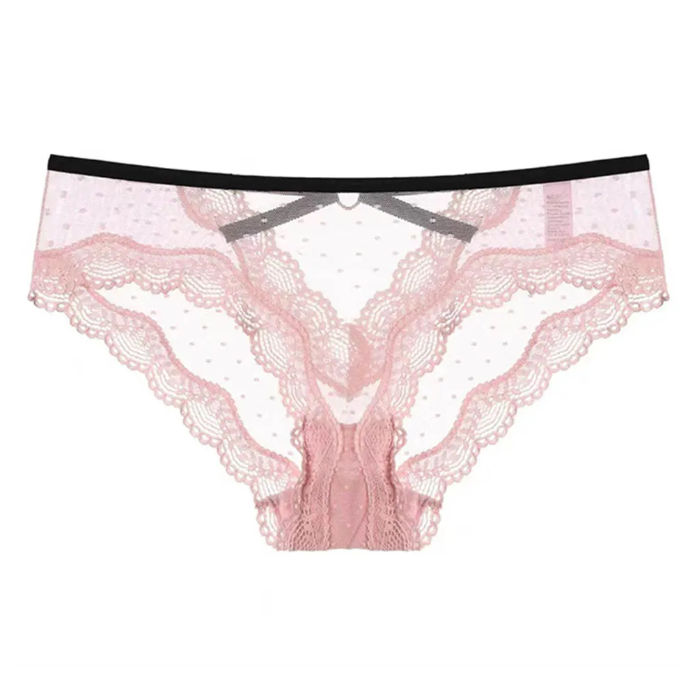 

Sexy Lace Thong Women Panties Low Waist Transparent Underwear Briefs Lingere High Elasticity Various Colors M XXL