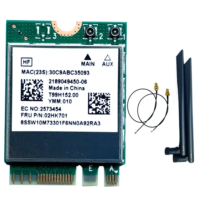 

New Wireless Card Dual Band RTL8822CE 802.11ac 867Mbps NGFF M.2 Wifi Bluetooth 5.0 Network Card For Lenovo FRU 02HK701